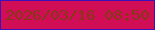 文字の大きさ：4、枠の色：3c11bc、背景の色：d10d56、文字の色：853816 無料ブログパーツのブログ時計