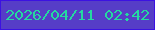 文字の大きさ：4、枠の色：3c11e2、背景の色：563dc7、文字の色：25d8a0 無料ブログパーツのブログ時計