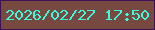 文字の大きさ：2、枠の色：3c1256、背景の色：774940、文字の色：3afdde 無料ブログパーツのブログ時計