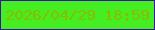 文字の大きさ：4、枠の色：3c12a5、背景の色：45ee22、文字の色：8abd00 無料ブログパーツのブログ時計