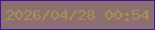 文字の大きさ：2、枠の色：3c12b1、背景の色：8c706f、文字の色：ab8f4c 無料ブログパーツのブログ時計