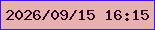 文字の大きさ：4、枠の色：3c13f4、背景の色：e6b1ae、文字の色：2d0522 無料ブログパーツのブログ時計