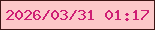 文字の大きさ：4、枠の色：3c1514、背景の色：fcc8c9、文字の色：ce1d74 無料ブログパーツのブログ時計