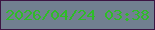 文字の大きさ：5、枠の色：3c1543、背景の色：718090、文字の色：2fbc28 無料ブログパーツのブログ時計