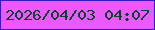 文字の大きさ：3、枠の色：3c16cf、背景の色：ea5afe、文字の色：0d412a 無料ブログパーツのブログ時計