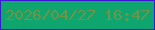文字の大きさ：2、枠の色：3c16d1、背景の色：0fa56f、文字の色：6d964a 無料ブログパーツのブログ時計