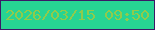 文字の大きさ：4、枠の色：3c1867、背景の色：27d493、文字の色：90cb4b 無料ブログパーツのブログ時計