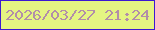 文字の大きさ：3、枠の色：3c19d2、背景の色：e5f582、文字の色：b28ea9 無料ブログパーツのブログ時計