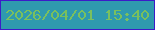 文字の大きさ：2、枠の色：3c1bc8、背景の色：2f9aae、文字の色：7ac05e 無料ブログパーツのブログ時計