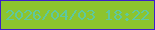 文字の大きさ：1、枠の色：3c1ecb、背景の色：8cc42f、文字の色：5ec89f 無料ブログパーツのブログ時計