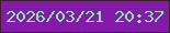 文字の大きさ：2、枠の色：3c1f23、背景の色：831aaa、文字の色：86e99d 無料ブログパーツのブログ時計