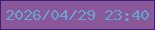 文字の大きさ：4、枠の色：3c1f7b、背景の色：8a5899、文字の色：65a3d6 無料ブログパーツのブログ時計