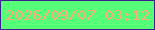 文字の大きさ：4、枠の色：3c1f8d、背景の色：56ff78、文字の色：fea77c 無料ブログパーツのブログ時計