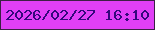 文字の大きさ：3、枠の色：3c2045、背景の色：e03ff6、文字の色：34077d 無料ブログパーツのブログ時計