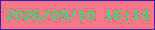 文字の大きさ：3、枠の色：3c20b1、背景の色：fa7787、文字の色：18e469 無料ブログパーツのブログ時計