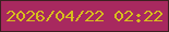 文字の大きさ：4、枠の色：3c2121、背景の色：a8295f、文字の色：d7be1d 無料ブログパーツのブログ時計