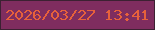 文字の大きさ：5、枠の色：3c2132、背景の色：7f2d5f、文字の色：e7613b 無料ブログパーツのブログ時計