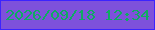 文字の大きさ：3、枠の色：3c23ff、背景の色：7e51db、文字の色：0eab62 無料ブログパーツのブログ時計