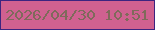 文字の大きさ：5、枠の色：3c2480、背景の色：d06190、文字の色：806a5b 無料ブログパーツのブログ時計
