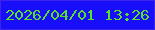 文字の大きさ：4、枠の色：3c24ea、背景の色：180ef9、文字の色：58df2e 無料ブログパーツのブログ時計