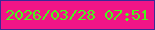 文字の大きさ：3、枠の色：3c2996、背景の色：f21587、文字の色：49f81a 無料ブログパーツのブログ時計