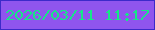 文字の大きさ：4、枠の色：3c2aca、背景の色：8f55ee、文字の色：16e687 無料ブログパーツのブログ時計