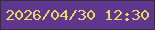 文字の大きさ：3、枠の色：3c2c37、背景の色：5e378e、文字の色：eed75f 無料ブログパーツのブログ時計