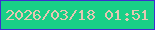 文字の大きさ：4、枠の色：3c2fd0、背景の色：19d087、文字の色：e6c6b2 無料ブログパーツのブログ時計