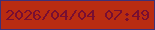 文字の大きさ：5、枠の色：3c3177、背景の色：b92c11、文字の色：780e32 無料ブログパーツのブログ時計