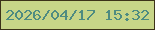文字の大きさ：1、枠の色：3c3219、背景の色：c7d588、文字の色：4e8b81 無料ブログパーツのブログ時計