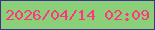 文字の大きさ：2、枠の色：3c328b、背景の色：89d079、文字の色：ff3483 無料ブログパーツのブログ時計