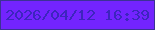 文字の大きさ：4、枠の色：3c3295、背景の色：7324fe、文字の色：3d25be 無料ブログパーツのブログ時計