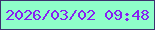 文字の大きさ：2、枠の色：3c336e、背景の色：8effc9、文字の色：8720f2 無料ブログパーツのブログ時計