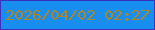 文字の大きさ：1、枠の色：3c33bc、背景の色：188ef0、文字の色：af851f 無料ブログパーツのブログ時計