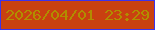 文字の大きさ：4、枠の色：3c33eb、背景の色：c94110、文字の色：b18d00 無料ブログパーツのブログ時計