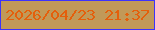 文字の大きさ：5、枠の色：3c33fb、背景の色：c19958、文字の色：e45f0c 無料ブログパーツのブログ時計