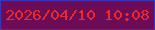 文字の大きさ：2、枠の色：3c35bb、背景の色：6c0b56、文字の色：ea2a2f 無料ブログパーツのブログ時計