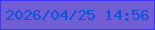 文字の大きさ：1、枠の色：3c35fe、背景の色：725ed4、文字の色：0953da 無料ブログパーツのブログ時計