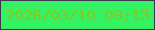 文字の大きさ：1、枠の色：3c3651、背景の色：34f262、文字の色：8bc524 無料ブログパーツのブログ時計