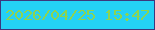文字の大きさ：1、枠の色：3c377e、背景の色：24d1f6、文字の色：8dd450 無料ブログパーツのブログ時計