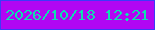 文字の大きさ：4、枠の色：3c39f9、背景の色：b106f3、文字の色：0edfb0 無料ブログパーツのブログ時計