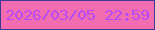 文字の大きさ：5、枠の色：3c3a94、背景の色：f16db0、文字の色：b649f8 無料ブログパーツのブログ時計