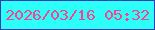 文字の大きさ：1、枠の色：3c3ab0、背景の色：2cfff8、文字の色：fa4093 無料ブログパーツのブログ時計