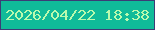 文字の大きさ：2、枠の色：3c3c76、背景の色：10bb99、文字の色：bafaae 無料ブログパーツのブログ時計