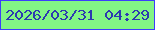文字の大きさ：1、枠の色：3c3efb、背景の色：82f585、文字の色：2c39b0 無料ブログパーツのブログ時計
