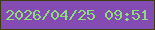 文字の大きさ：4、枠の色：3c3f0d、背景の色：844cb3、文字の色：90da7c 無料ブログパーツのブログ時計
