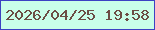 文字の大きさ：4、枠の色：3c41c3、背景の色：c9fee9、文字の色：6c4d45 無料ブログパーツのブログ時計