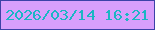 文字の大きさ：3、枠の色：3c42a8、背景の色：d89ffc、文字の色：1ab6c4 無料ブログパーツのブログ時計