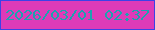 文字の大きさ：4、枠の色：3c42e7、背景の色：dd3bb8、文字の色：1ca2af 無料ブログパーツのブログ時計