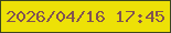 文字の大きさ：5、枠の色：3c4520、背景の色：ede107、文字の色：815352 無料ブログパーツのブログ時計